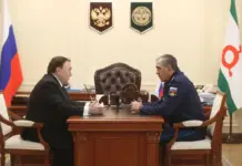 В Магасе состоялась встреча Главы Ингушетии Махмуда-Али Калиматова и заместителя министра обороны Российской Федерации Юнус-Бека Евкурова